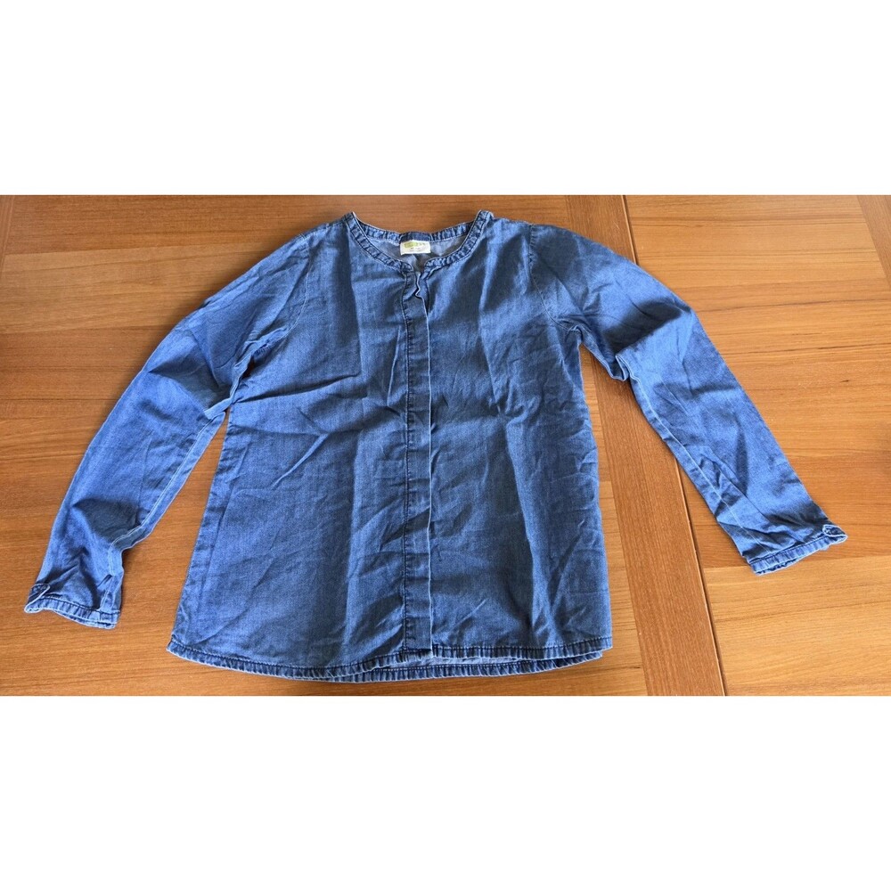 Crazy 8 Girl's Long Sleeve Button Down Blue Top Size XL (14)